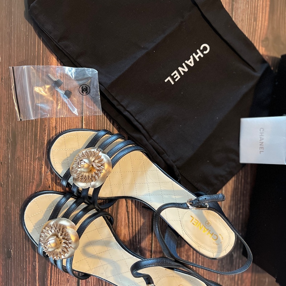 Chanel sandals worn once . Size 8.5